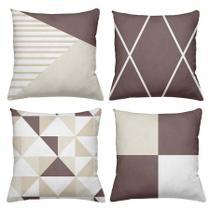 Kit 4 Capas De Almofadas Decorativas 45x45cm Estampa Brown