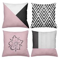Kit 4 Capas De Almofadas Decorativas 45x45cm Estampa Flower Special Kit 4 Capas De Almofadas Decorativas 45x45cm Estampa Flower Special