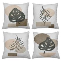 Kit 4 Capas De Almofadas Decorativas 45x45cm Estampa White Island