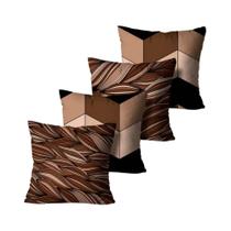 Kit 4 Capas de Almofadas Decorativas Abstratas Terracota