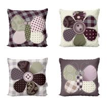 Kit 4 Capas De Almofadas Decorativas Borboletas Para Sofá