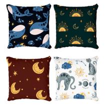 Kit 4 Capas de Almofadas Decorativas Celestiais