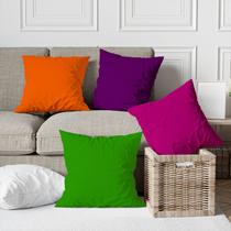 Kit 4 Capas De Almofadas Decorativas Color Block Primavera