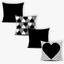 Kit 4 Capas de Almofadas Decorativas com Zíper + 4 refil de almofada 42cm X 42cm