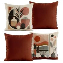 Kit 4 Capas de Almofadas Decorativas de Veludo Suede Para Sofá Cama Sala Quarto 40x40 Kit 4 Capas de Almofadas Decorativas de Veludo Suede Para Sofá Cama Sala Quarto 40x40