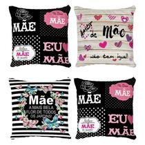 Kit 4 Capas de Almofadas Decorativas Dia das Mães Amor de Mãe