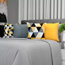 Kit 4 Capas de Almofadas Decorativas Geo Yellow 45x45cm Kit 4 Capas de Almofadas Decorativas Geo Yellow 45x45cm