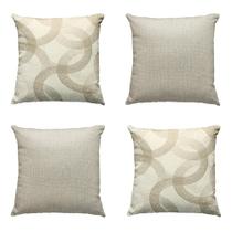 Kit 4 Capas de Almofadas Decorativas Grandes para Encosto de Sofá Sala