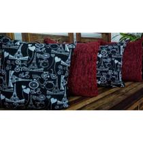 Kit 4 Capas de Almofadas Decorativas Jacquard/Chenille Paris 2 Kit 4 Capas de Almofadas Decorativas Jacquard/Chenille Paris 2
