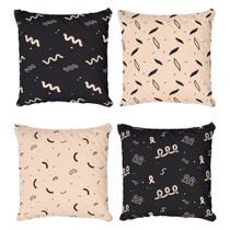 Kit 4 Capas de Almofadas Decorativas Minimalismo Geométrico