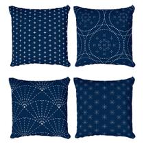 Kit 4 Capas de Almofadas Decorativas Sashiko