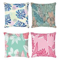 Kit 4 Capas de Almofadas Decorativas Tropical Leaves Kit 4 Capas de Almofadas Decorativas Tropical Leaves