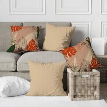 Kit 4 Capas De Almofadas Decorativas Tropical Nude Folhas Kit 4 Capas De Almofadas Decorativas Tropical Nude Folhas