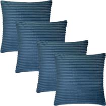 Kit 4 Capas de Almofadas Flanel Pelúcia Azul Prussiano 45x45cm Kit 4 Capas de Almofadas Flanel Pelúcia Azul Prussiano 45x45cm