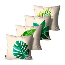 Kit 4 Capas de Almofadas Folhas Abstratas Terracota 45x45cm Kit 4 Capas de Almofadas Folhas Abstratas Terracota 45x45cm