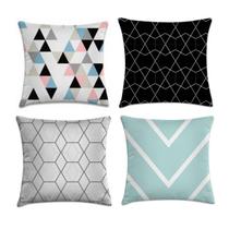 Kit 4 capas de almofadas geométrica 40x40 Kit 4 capas de almofadas geométrica 40x40
