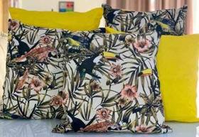 kit 4 capas de almofadas Gorgurinho/ Oxford amarelo 45 x 45