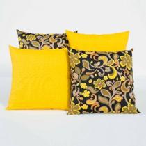kit 4 capas de almofadas Gorgurinho/oxford amarelo 45x 45