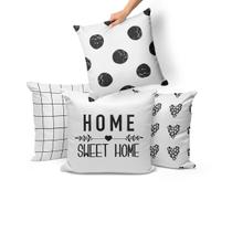 kit 4 capas de almofadas Home sweet PB 45x45 kit 4 capas de almofadas Home sweet PB 45x45