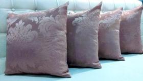 Kit 4 Capas De Almofadas Jacquard Medalhão Rosê 45x45 Linda