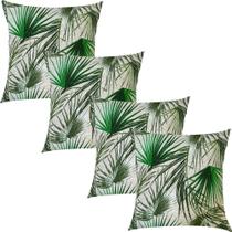 Kit 4 Capas de Almofadas Jacquard Ramos Verde 45x45cm Kit 4 Capas de Almofadas Jacquard Ramos Verde 45x45cm