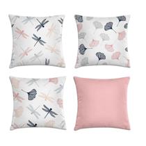 Kit 4 Capas De Almofadas Libélulas Delicada 45X45 Kit 4 Capas De Almofadas Libélulas Delicada 45X45