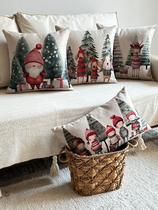 Kit 4 Capas de Almofadas Linho Natal Encantado 43cm