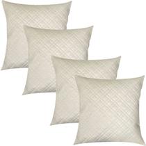 Kit 4 Capas de Almofadas Matelassê Bege Liso 45x45cm Kit 4 Capas de Almofadas Matelassê Bege Liso 45x45cm