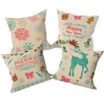 Kit 4 Capas de Almofadas Natalinas Decoração