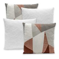 Kit 4 Capas de Almofadas Piquet Favinho Lisa e Estampada 40x40 C/ Zíper Kit 4 Capas de Almofadas Piquet Favinho Lisa e Estampada 40x40 C/ Zíper