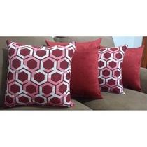 Kit 4 Capas De Almofadas Sued E Jacquard Estampas Variadas 45x45