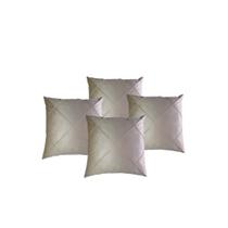 Kit 4 Capas de Almofadas Suede Aveludada Drapeada 45x45 Costura Cruzada - Várias Cores Elegantes