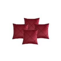 Kit 4 Capas de Almofadas Suede Aveludada Drapeada 45x45 Costura Cruzada - Várias Cores Elegantes