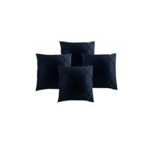 Kit 4 Capas de Almofadas Suede Aveludada Drapeada 45x45 Costura Cruzada - Várias Cores Elegantes