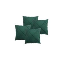 Kit 4 Capas de Almofadas Suede Aveludada Drapeada 45x45 Costura Cruzada - Várias Cores Elegantes