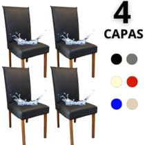 Kit 4 Capas de Cadeira 100% Impermeável Couro Várias cores