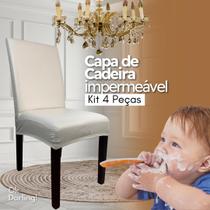 Kit 4 Capas de Cadeira Impermeável - Creme