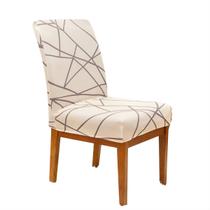 Kit 4 Capas de Cadeira Jantar Malha Elastex Luxo Serena