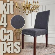 Kit 4 Capas de Cadeira Linha Gold Francesa - Cinza