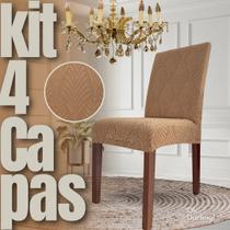 Kit 4 Capas de Cadeira Linha Gold Francesa - Marrom/Caramelo Kit 4 Capas de Cadeira Linha Gold Francesa - Marrom/Caramelo