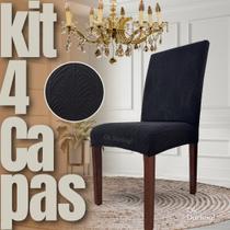 Kit 4 Capas de Cadeira Linha Gold Francesa - Preto