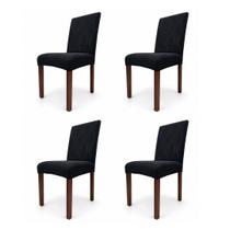 Kit 4 Capas de Cadeira Linha Gold Francesa - Preto Kit 4 Capas de Cadeira Linha Gold Francesa - Preto