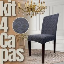 Kit 4 Capas de Cadeira Linha Gold Grega - Cinza