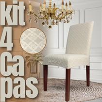Kit 4 Capas de Cadeira Linha Gold Grega - Creme