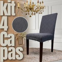 Kit 4 Capas de Cadeira Linha Gold Holandesa - Cinza