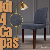 Kit 4 Capas de Cadeira Linha Premium Cancún - Cinza