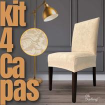 Kit 4 Capas de Cadeira Linha Premium Mexicana - Creme