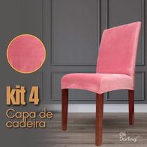 Kit 4 Capas de Cadeira Linha Premium Suede - Rosa Chá Kit 4 Capas de Cadeira Linha Premium Suede - Rosa Chá