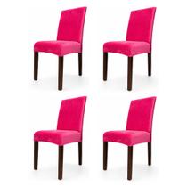 Kit 4 Capas de Cadeira Linha Premium Suede - Rosa Pink Kit 4 Capas de Cadeira Linha Premium Suede - Rosa Pink