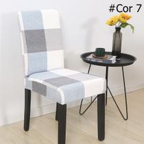 Kit 4 Capas de Cadeira Spandex Mesa Sala de Jantar, Estampada, tamanho Universal com Elástico